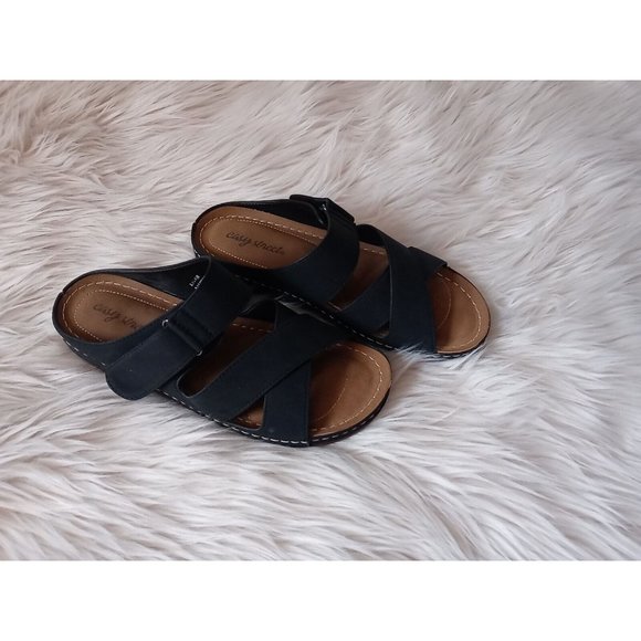 Easy Street Slip In Sandals Color Navy Blue Size 9 1/2 W Model ANNA Style - Picture 2 of 16